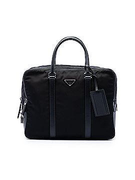 Prada Saffiano Trimmed Tessuto Business Bag (view 1)