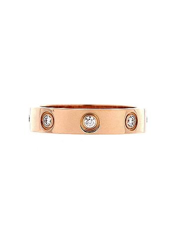 Cartier Love Wedding Band 8 Diamonds Ring 18K Rose Gold with Diamonds (view 1)