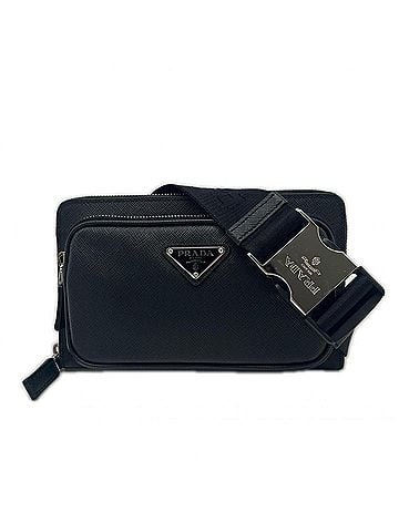 Prada PRADA Saffiano Triangle Logo Shoulder Bag NERO 2VH156 Black Men's (view 1)