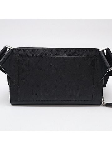 Prada PRADA Saffiano Triangle Logo Shoulder Bag NERO 2VH156 Black Men's (view 2)