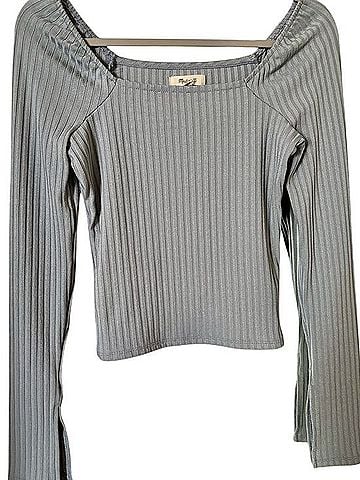 Madewell Ribbed Square-Neck Long-Sleeve Tee Long Sleeve T-Shirt (view 1)