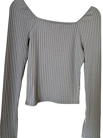 Madewell Ribbed Square-Neck Long-Sleeve Tee Long Sleeve T-Shirt (view 2)
