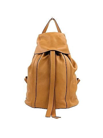 Loewe LOEWE drawstring leather backpack, camel color, for women. (view 1)