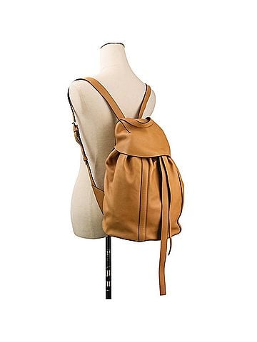 Loewe LOEWE drawstring leather backpack, camel color, for women. (view 2)