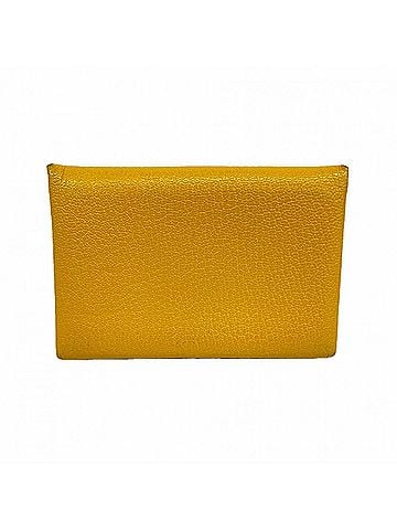 Hermès Hermes Calvi Chevre Mysore Wallet/Coin Case, Jaune Ambre, C Stamp, Men's/Women's (view 1)