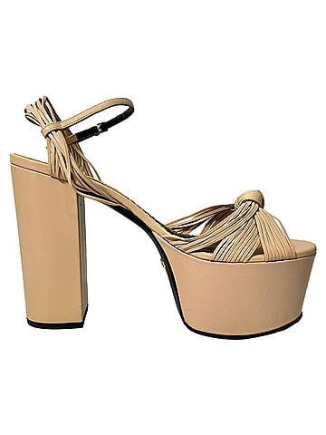 Gucci Gucci Crawford Knot Platform Heels in Nude Leather (view 1)