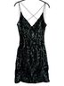 Windsor 95% Polyester 5% Spandex 100% Polyester Solid Black Green Cocktail Dress Size L - photo 1