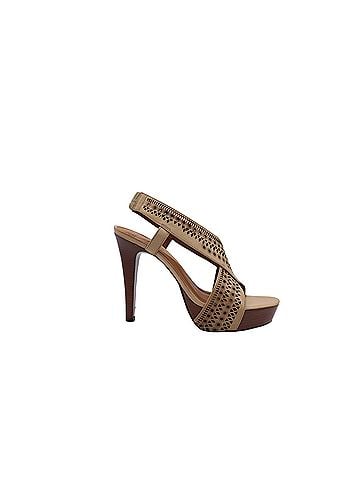 Diane von Furstenberg Diane Von Furstenberg Zoe High Platform Sandals in Brown Leather (view 1)