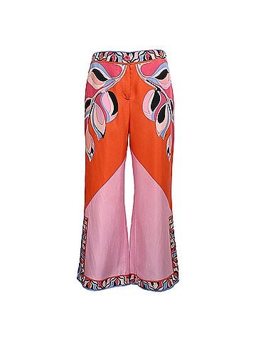 Emilio Pucci Emilio Pucci Heliconia-Print Trousers in Multicolor Silk (view 1)