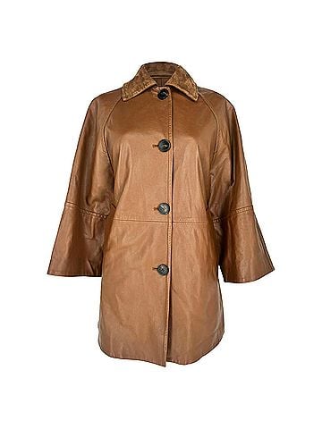 Max Mara Weekend Max Mara Camino Coat in Brown Leather (view 1)