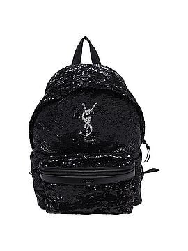 Saint Laurent Saint Laurent Sequins City Backpack in Black Sequins (view 1)
