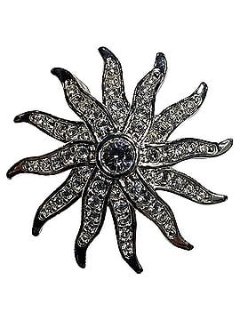 Swarovski Swarovski Crystal Sunburst Brooch Pin in Silver Metal (view 1)