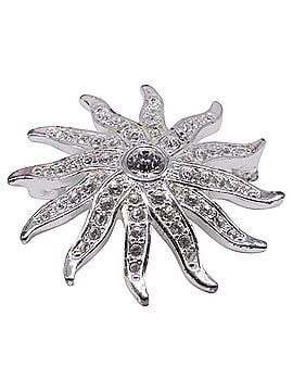 Swarovski Swarovski Crystal Sunburst Brooch Pin in Silver Metal (view 2)