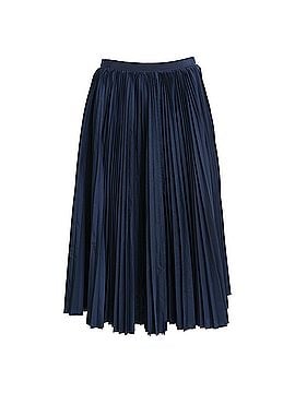 Sacai Sacai Pleated Midi Skirt in Navy Blue Polyester (view 1)