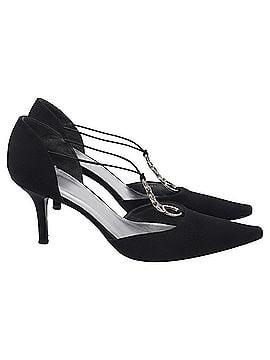 Stuart Weitzman Stuart Weitzman Embellished T-Strap D'Orsay Pumps in Black Satin (view 1)
