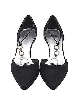 Stuart Weitzman Stuart Weitzman Embellished T-Strap D'Orsay Pumps in Black Satin (view 2)