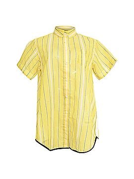 Sacai Sacai Striped Loose-Fit Shirt in Yellow Polyester (view 1)