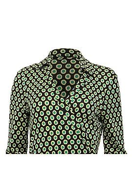 Diane von Furstenberg Diane von Furstenberg Printed Wrap Dress in Green Silk (view 2)