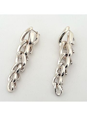 Tiffany & Co. Tiffany &amp; Co. Forge Drop Link Earrings 72549899 High Polish Sterling Silver Ag925 (view 1)