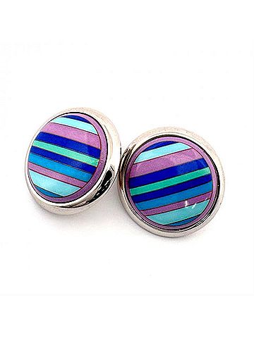Hermès HERMES Enamel Border Earrings (view 2)