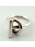 Hermès 100% Sterling Silver Silver Toned HERMES Echappé MM #58 Ag925 Ring One size - photo 1