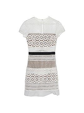 Self-Portrait Self-Portrait Oblique Lace Mini Dress in White Polyester (view 1)