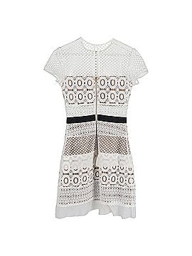 Self-Portrait Self-Portrait Oblique Lace Mini Dress in White Polyester (view 2)