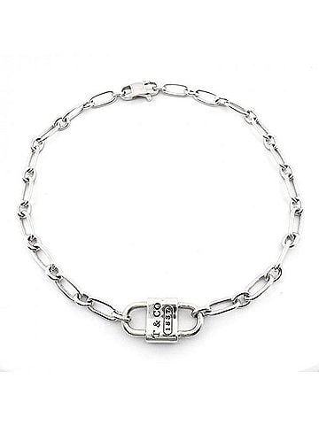 Tiffany & Co. Tiffany &amp; Co. 1837 Small Double Lock Bracelet, 7.4g, Ag925 Silver (view 1)