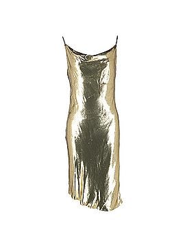 Petar Petrov Petar Petrov Alena Draped Lamé Midi Dress in Metallic Gold Polyester (view 1)