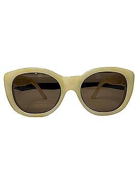Linda Farrow Linda Farrow x Dries Van Noten Square-Framed Sunglasses in Cream Acetate (view 1)