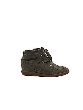 Isabel Marant Isabel Marant Bobby Wedge Lace Up Sneakers in Green Suede (view 1)