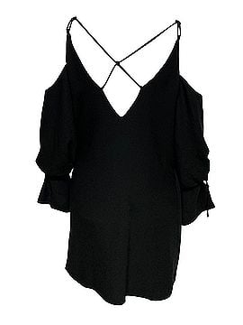 IRO Iro Lebeca Cold-shoulder Wrap-effect Mini Dress in Black Polyester (view 1)