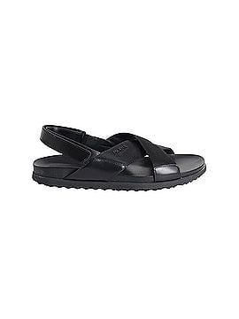 Prada Prada Logo Strap Crisscross Sandals in Black Leather (view 1)