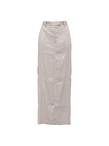 Brunello Cucinelli Brunello Cucinelli Sequin-Embellished Maxi Skirt in Beige Acetate (view 1)