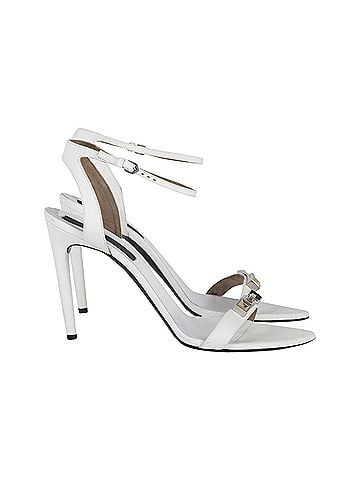 Proenza Schouler Proenza Schouler Ankle Strap Sandals with Geometric Hardware in White Leather (view 1)