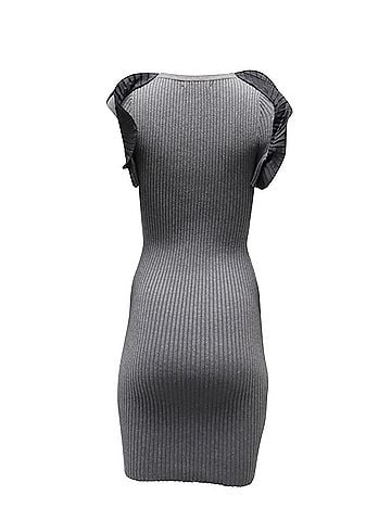 Opening Ceremony Opening Ceremony Ruffle Sleeve Bodycon Dress in Grey Viscose (view 2)