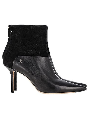 Jimmy Choo Jimmy Choo Beyla 85 Suede Trimmed Ankle Boots In Black Leather (view 1)