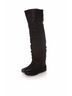 Prada 100% Leather Black Prada, black long leather wrinkle boots. Size EU 37 1/2 - photo 1