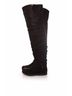 Prada 100% Leather Black Prada, black long leather wrinkle boots. Size EU 37 1/2 - photo 2