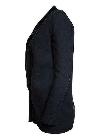 Helmut Lang Helmut Lang, Blue blazer with ponyskin revert (view 2)