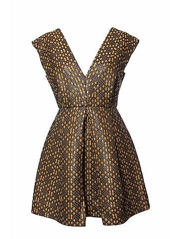 Matthew Williamson Matthew Williamson, Ocher/Black woven dress in size UK10/M. (view 1)