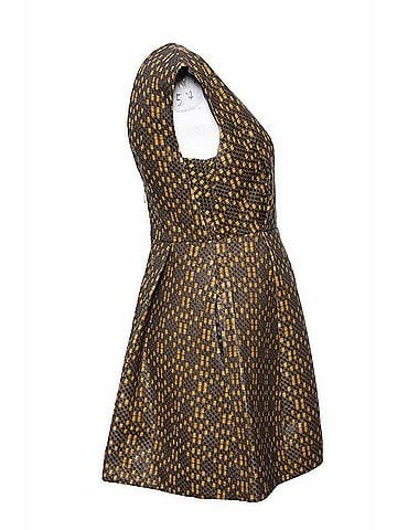 Matthew Williamson Matthew Williamson, Ocher/Black woven dress in size UK10/M. (view 2)
