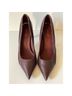 Reiss 100% Leather Snake Print Burgundy Heels Size 10 1/2 - photo 4