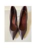 Reiss 100% Leather Snake Print Burgundy Heels Size 10 1/2 - photo 5