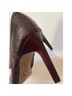 Reiss 100% Leather Snake Print Burgundy Heels Size 10 1/2 - photo 9