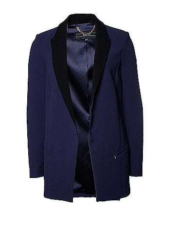 Elisabetta Franchi Elisabetta Franchi, Blue blazer with black revert (view 1)