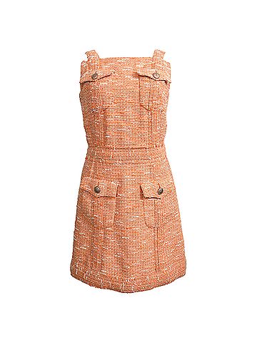 Chanel Chanel Tweed Pockets Accent Mini Dress in Orange Polyester (view 1)