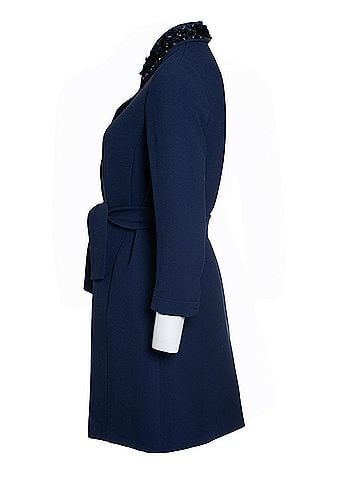 Miu Miu Miu Miu, blue jacket with belt and sequinned collar (view 2)