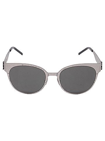 Saint Laurent Saint Laurent Aged Cat Eye SLM43 Sunglasses in Sliver Metal (view 1)