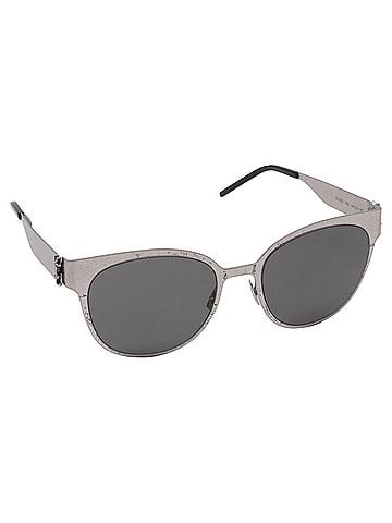 Saint Laurent Saint Laurent Aged Cat Eye SLM43 Sunglasses in Sliver Metal (view 2)